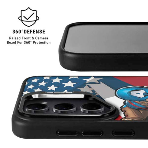 Marvel Captain America Action Pose Galaxy S24 Plus Kickstand Case